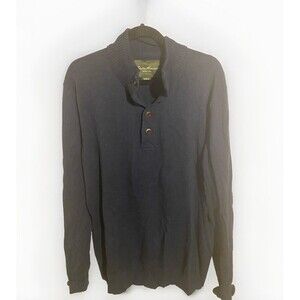 Eddie Bauer Button Sweater Mens Size‎ Tall XL Navy Blue Henley